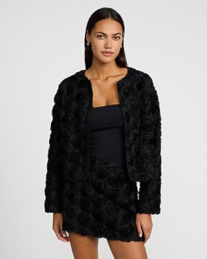Rosette Collarless Jacket