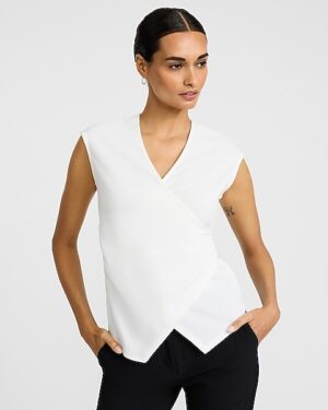 Crepe V-Neck Wrap Front Tank