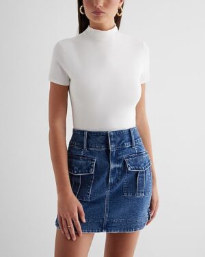 Supersoft Fitted Mock Neck Short Sleeve Bodysuit