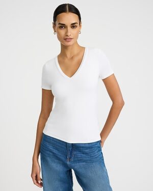 Deep V-Neck Short Sleeve Tee