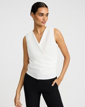 Crepe V-Neck Wrap Tank