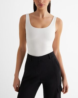 Body Contour High Compression Ribbed Scoop Neck Bodysuit