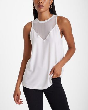 Relaxed Mesh High Neck Tank