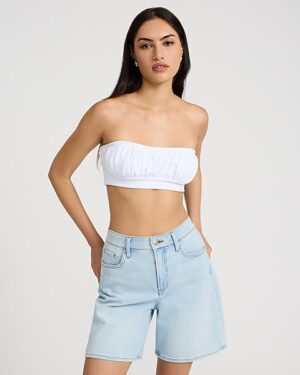 Ruched Cropped Bandeau Top