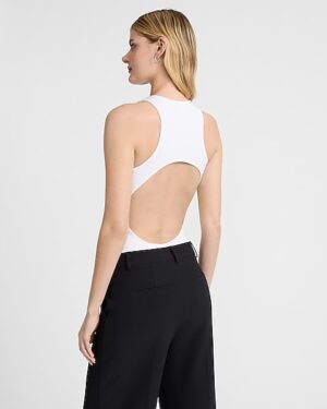 Body Contour Stretch Cotton Back Cutout Bodysuit
