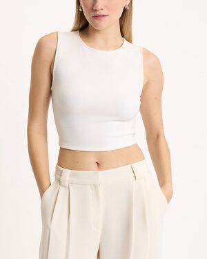 Body Contour Cozy Crew Neck Cropped Tank