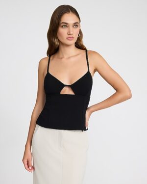 Studio Stretch Crepe V-Neck Cutout Cami