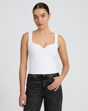 Body Contour Stretch Cotton Sweetheart Tank