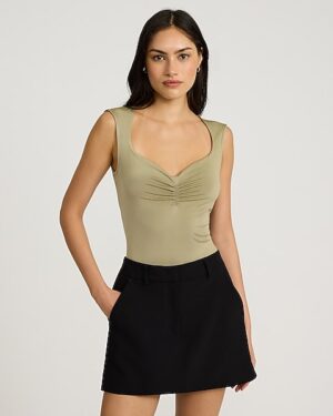Body Contour Compression Sweetheart Ruched Bodysuit
