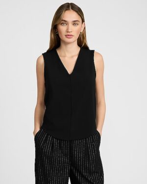 Signature Crepe V-Neck Tank