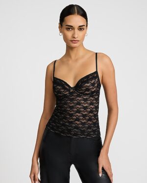 Lace Front Sweetheart Corset Cami