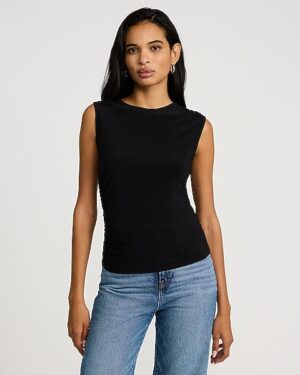 Crew Neck Ruched Tank