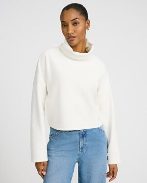 Corduroy Funnel Neck Sweatshirt