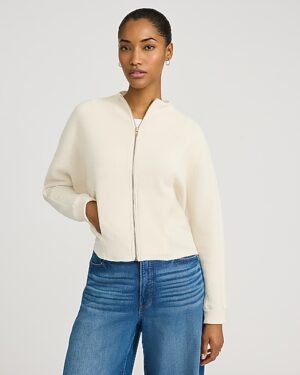 Ribbed Zip Front Jacket