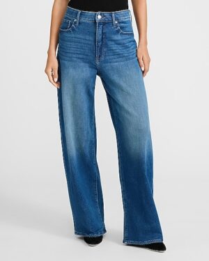 Low Slung Medium Wash Baggy Jeans