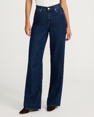 High Waisted Dark Wash Wide Leg Jeans