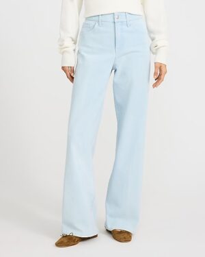 High Waisted Light Wash Wide Leg Jeans