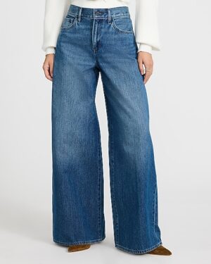 High Waisted Relaxed Wide Leg Rigid Jeans