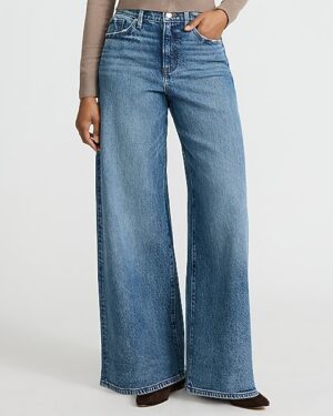 High Waisted Relaxed Wide Leg Stretch Jeans