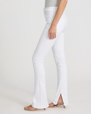 Mid Rise White Pintuck Skyscraper Jeans