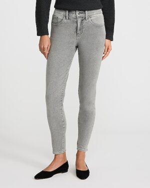 Mid Rise Gray Wash Skinny Jeans