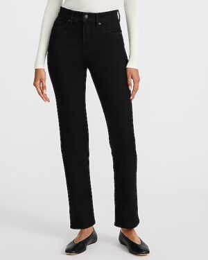 High Waisted Black '90s Slim Jeans