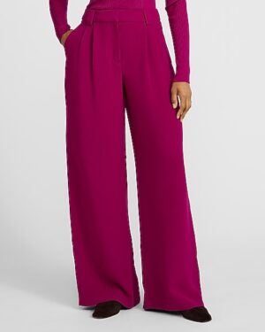 Signature Crepe High Waisted Relaxed Trouser