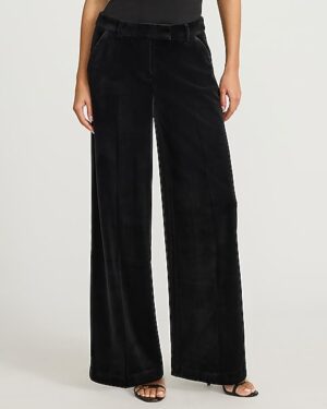 Editor Velvet Mid Rise Wide Leg Pant