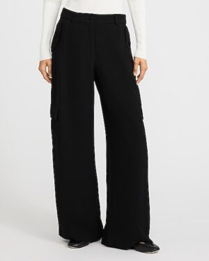 Signature Crepe High Waisted Cargo Relaxed Trouser