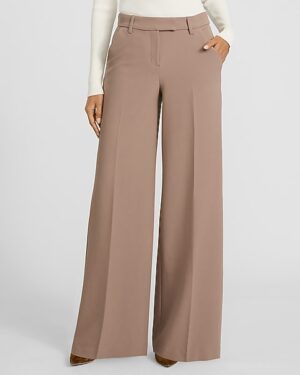 Editor Studio Stretch Twill Mid Rise Wide Leg Pant
