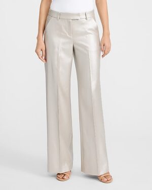 Editor Metallic Mid Rise Trouser Pant