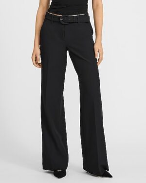 Editor Studio Stretch Twill Mid Rise Belted Trouser Pant