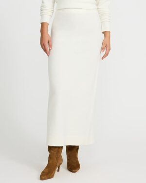 Boucle High Waisted Sweater Maxi Skirt
