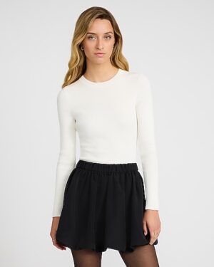 Silky Elastic Waist Bubble Hem Mini Skirt