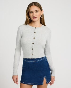 High Waisted Dark Wash Mini Skort
