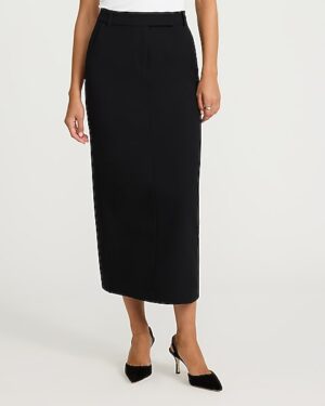 Editor Studio Stretch Twill High Waisted Maxi Skirt