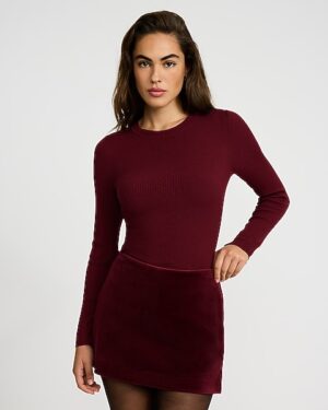 Editor Super High Waisted Velvet Corduroy Mini Skort