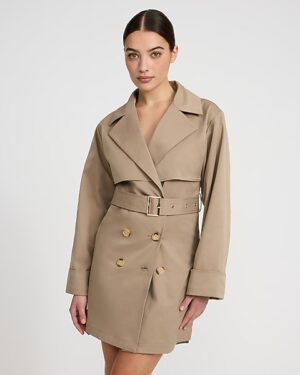 Double Breasted Mini Trench Coat Dress