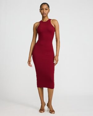 Ribbed Sleeveless Midi Dress