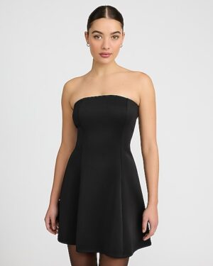 Scuba Strapless Mini Fit and Flare Dress