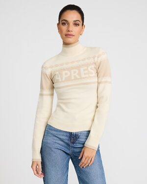 Apres Tipped Mock Neck Sweater