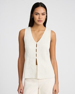 V-Neck Cutout Sweater Vest