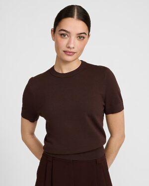 Airy Soft Skimming Short Sleeve Sweater