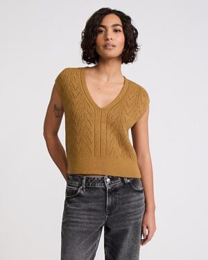 Cable Knit V-Neck Sweater Vest