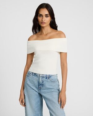 Off The Shoulder Short Sleeve Sweater
