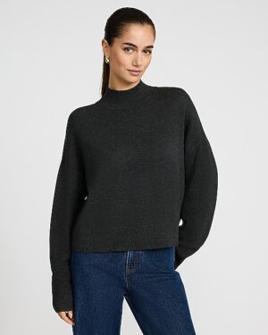 Ultrasoft Relaxed Heathered Mock Neck Sweater