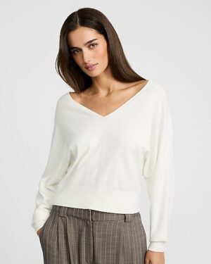 Airy Soft V-Neck Dolman Sleeve Sweater