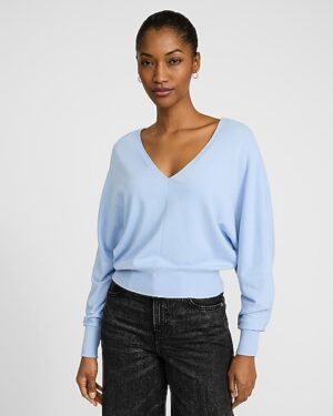 Airy Soft V-Neck Dolman Sleeve Sweater