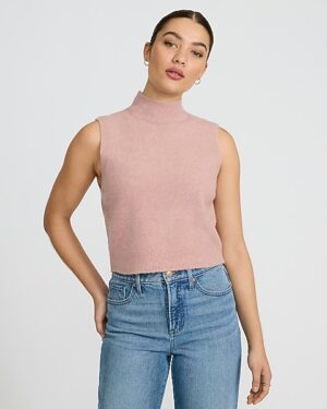 Wool-Blend Mock Neck Sweater Tank