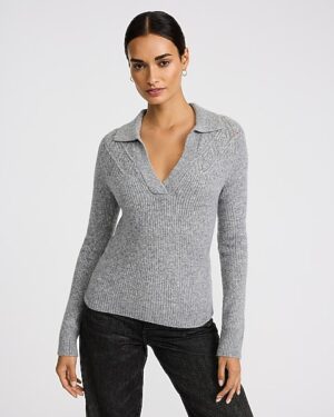 Novelty Stitch Collared V-Neck Sweater